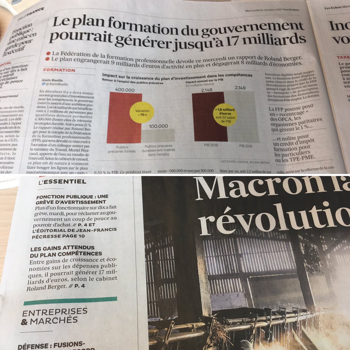 Agathe_Lelu's tweet photo. .@RolandBerger en Une des Echos avec notre dernière étude sur la formation pro @FedeFormPro_FFP #LibererlaFormation https://t.co/qoJnM40yNf