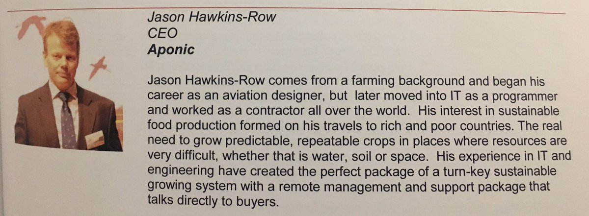 UK_AgriTech's tweet photo. Jason Hawkins-Row CEO @AponicUK #GameChangingTechnologies2017 https://t.co/aQs71UncJu