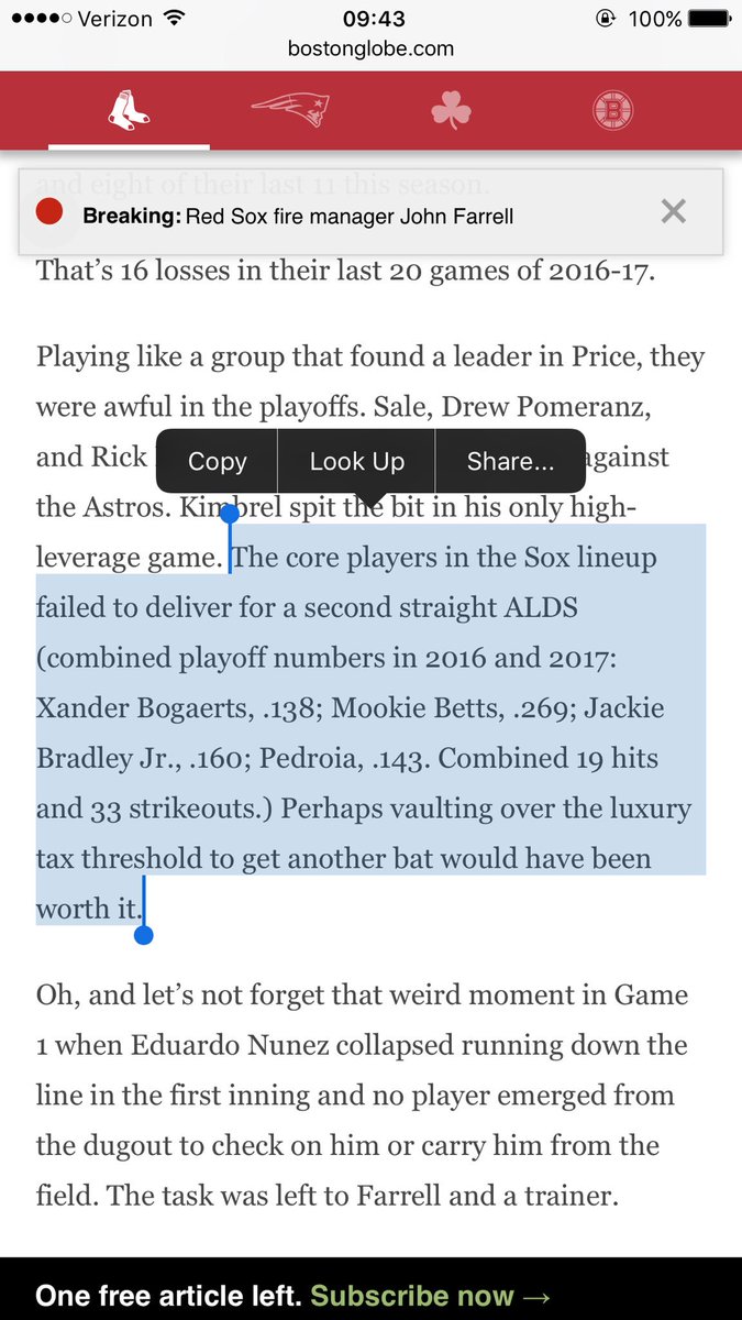 NotCoachFarrell's tweet image. Blame Farrell all you want but doesn't change the fact most players sucked this playoff, namely Pedroia, Xander, Sale, etc.