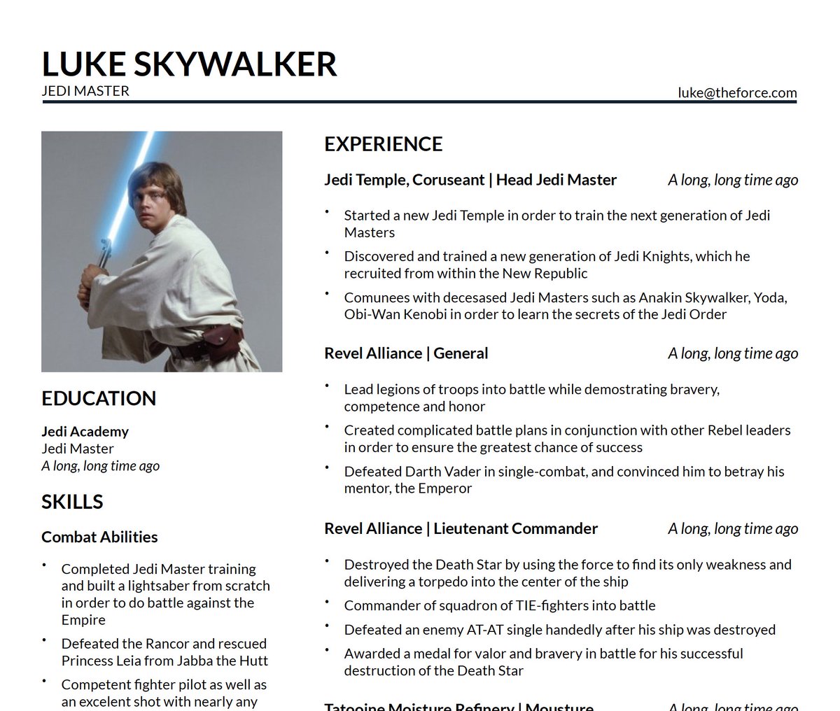 diegomura's tweet image. Can't believe Luke did his resume using #reactpdf !
Check the code here if you are curious how he did it: github.com/diegomura/reac…