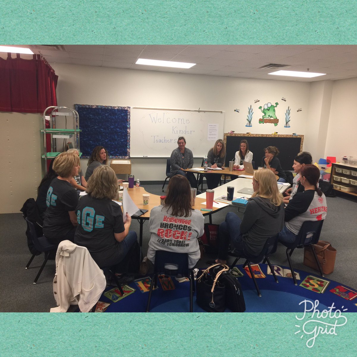 Mrs_Worden's tweet photo. Kinder teachers working together to make Kinder Adventure even better next year! #GatorsPL #GR8gators https://t.co/o9IY3ib11f