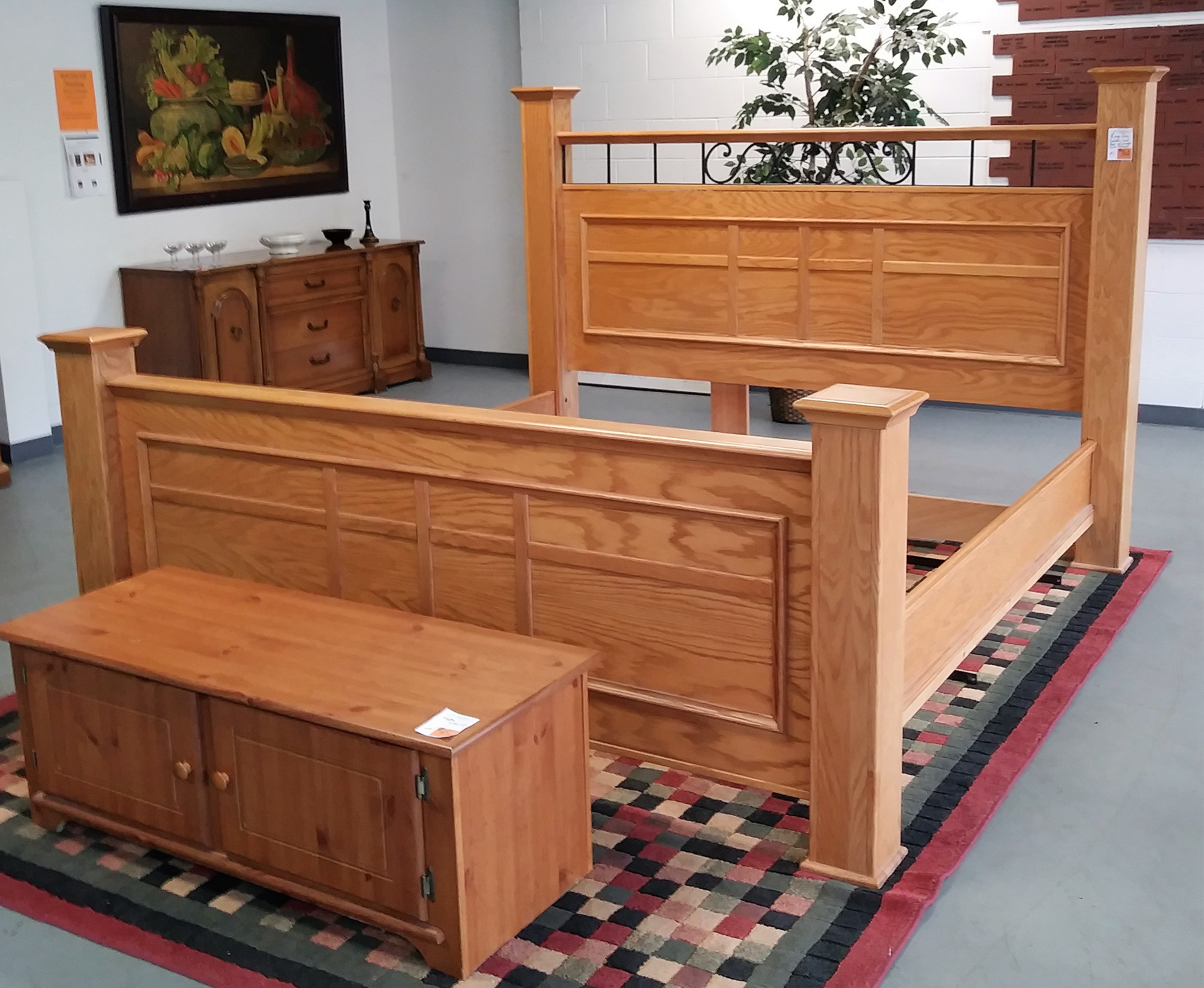 Golden oak king headboard deals