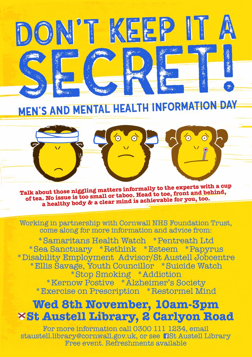 #MondayMotivation #MensMentalHealth We'll be there. Come and say hello!
<a href="/BBCCornwall/">BBC Cornwall</a> #staustell <a href="/HealthyCIOS/">Healthy CIOS</a>