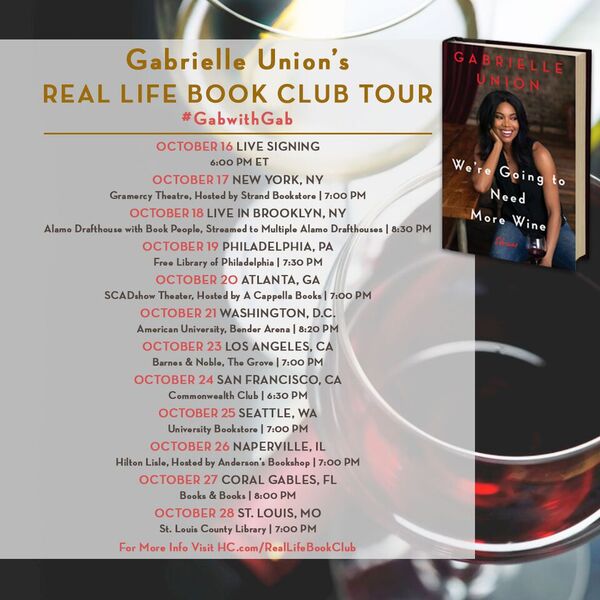 deystreet's tweet photo. Can’t wait to see everyone when @itsgabrielleu's book tour kicks off! See you there! #RealLifeBookClub #GabwithGab https://t.co/DmV8bfBPbQ https://t.co/Xu8jRyMvPh