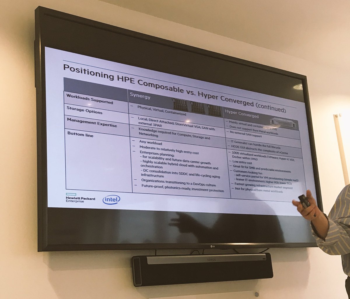 IM_MatthewFearn's tweet photo. Final few slides on positioning #HPE #Synergy vs. #SimpliVity and products from competing vendors #HCI #HyperConverged #NewTechnology https://t.co/MrUNqjeS1q