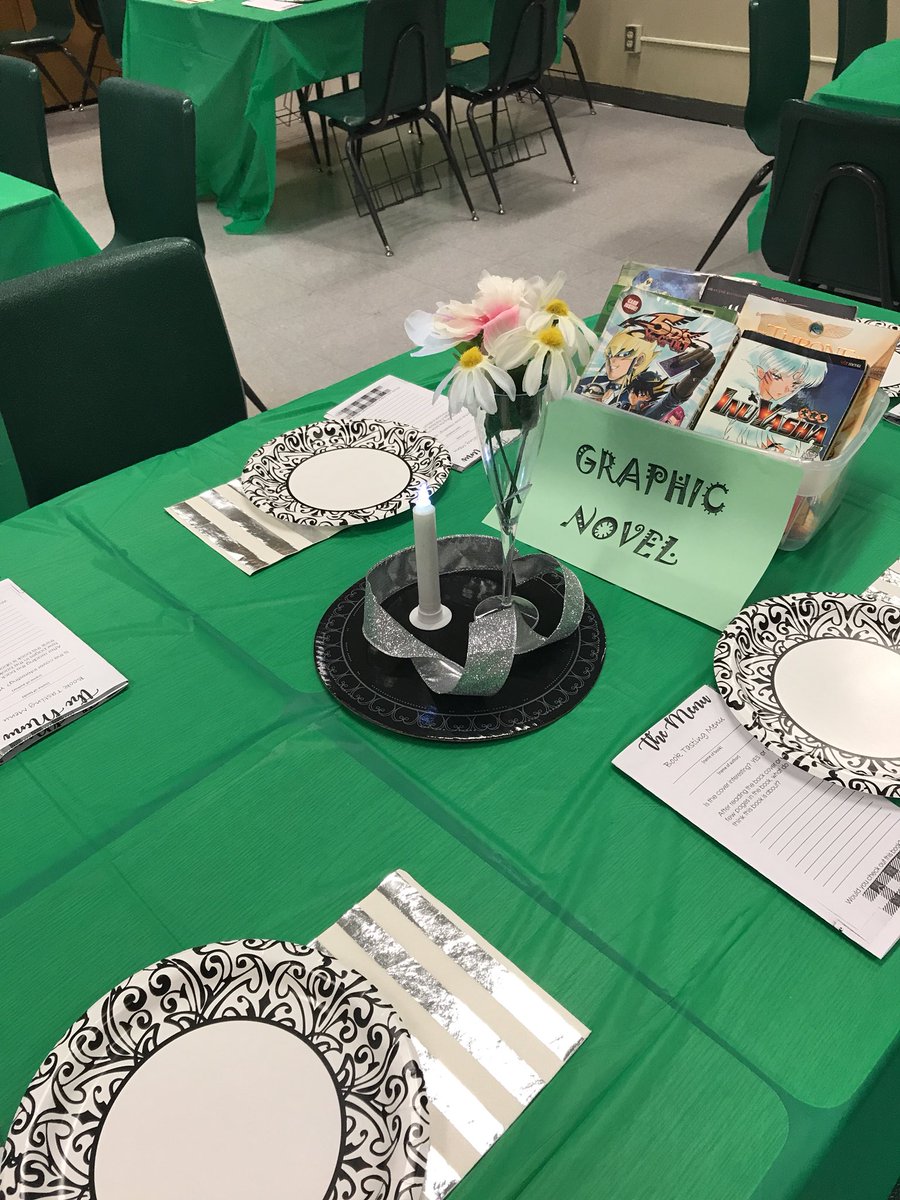 tmslotp's tweet photo. TMS 7th grade book tasting Debbie Weber rocks! @Tmslawton @LawtonSchools @sarahbruehl https://t.co/ubxvAv3kYQ