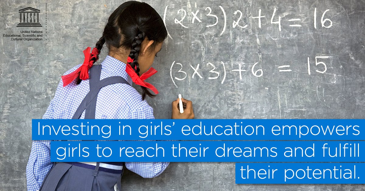 UNESCO's tweet photo. Today is #dayofthegirl! Learn how @UNESCO is empowering girls in and through #education https://t.co/RkS4C8FlY1 https://t.co/70C1MF4Siz