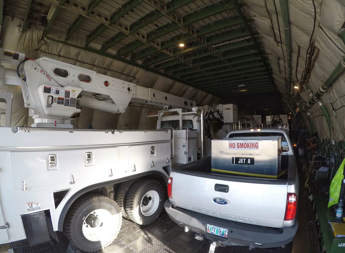 MCO's tweet photo. On the ramp as multiple Antonov AN-124 aircraft are stopping by today to bring power vehicles &amp; other supplies to Puerto Rico. https://t.co/tA9rKosEL1