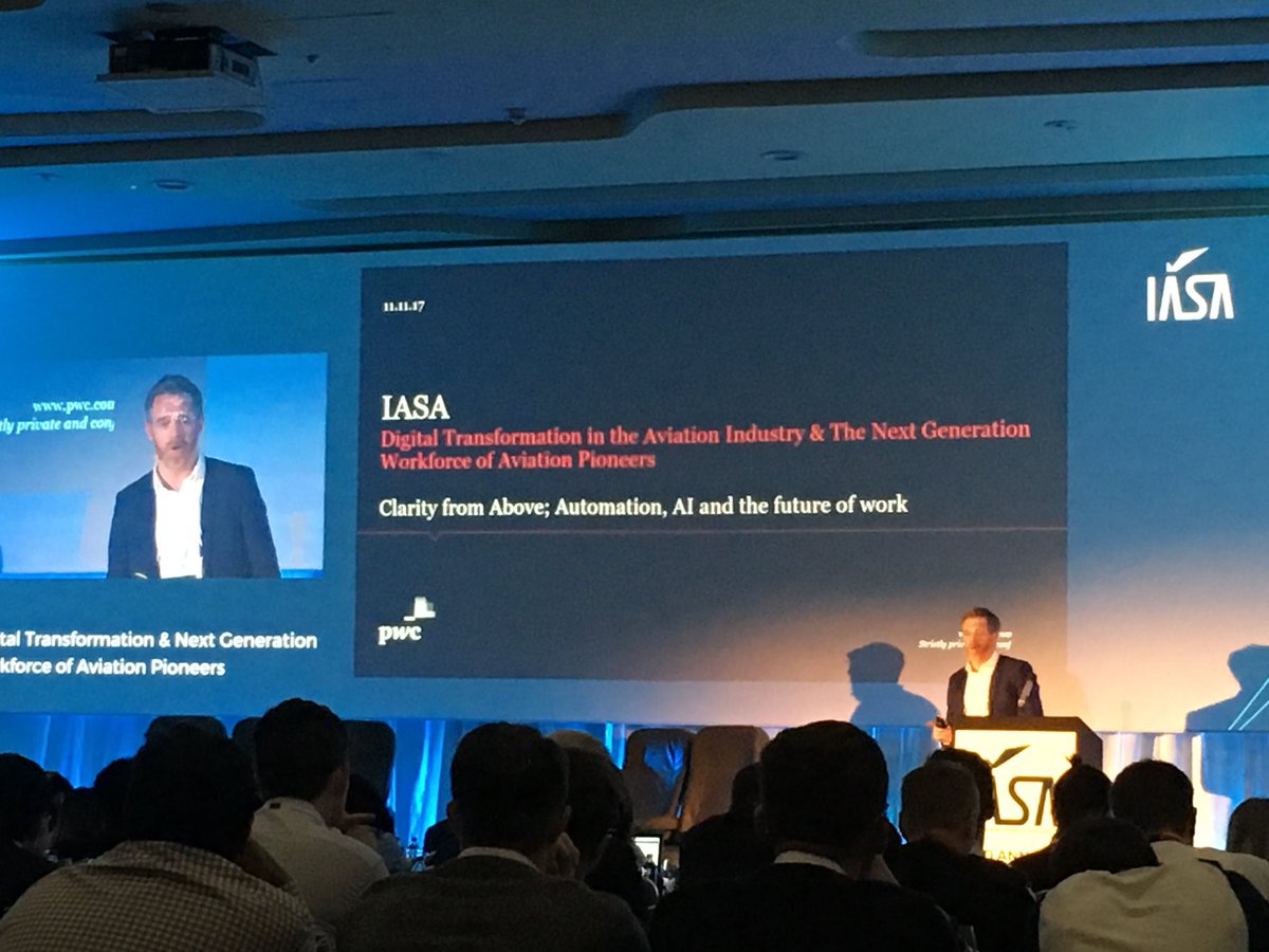 Clarity from above, automation, AI and the future of work, Ronan Fitzpatrick <a href="/PwCIreland/">PwC Ireland</a> speaking at #IASAsymposium17 <a href="/IASAofficial/">Irish Aviation Students’ Assoc.</a>