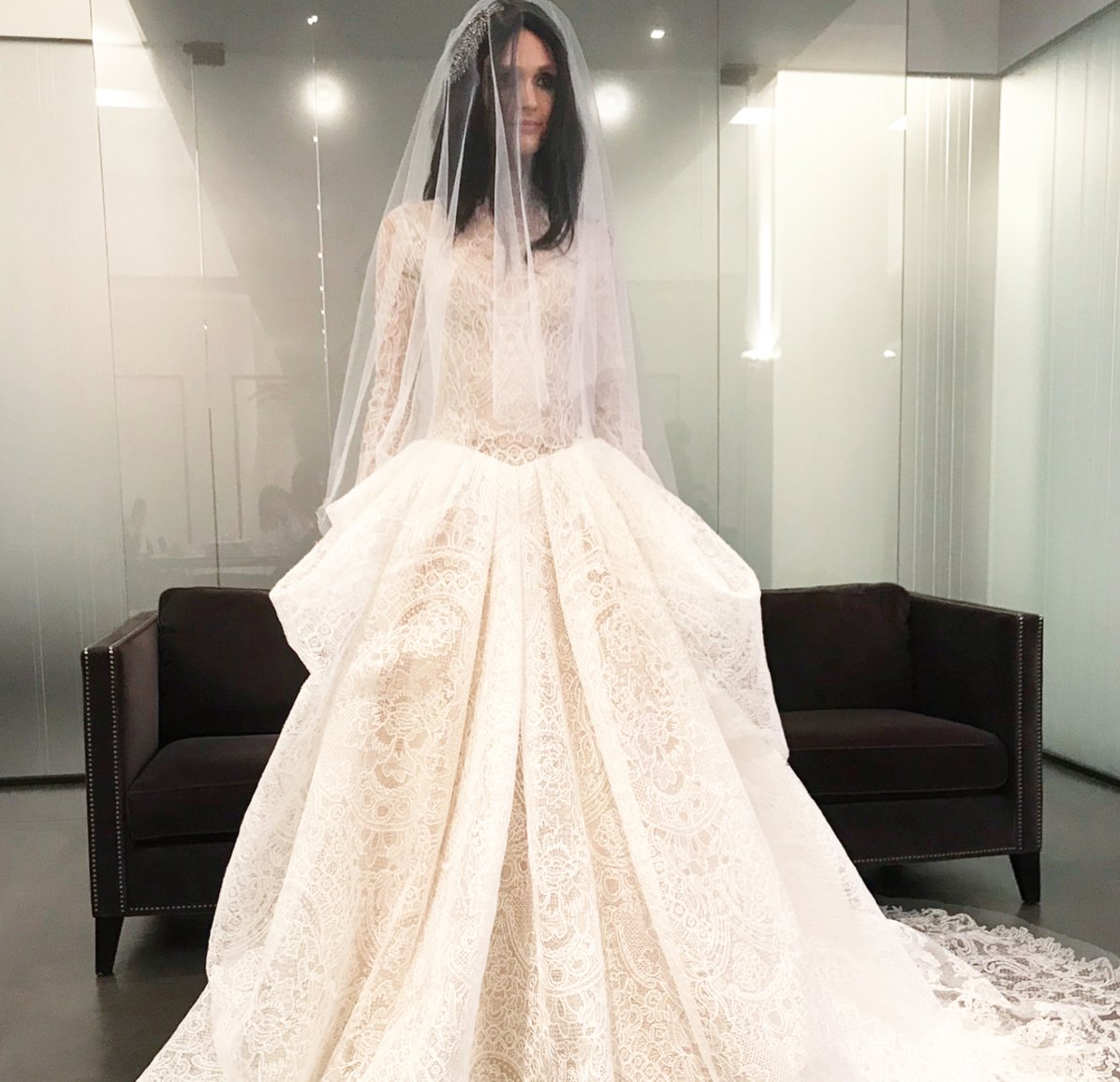 Wrapping #bridalfashionweek with the most stunning collection hot off the runway #nybfw #bridalgown #bridalfashion #bridesofhouston #txbride