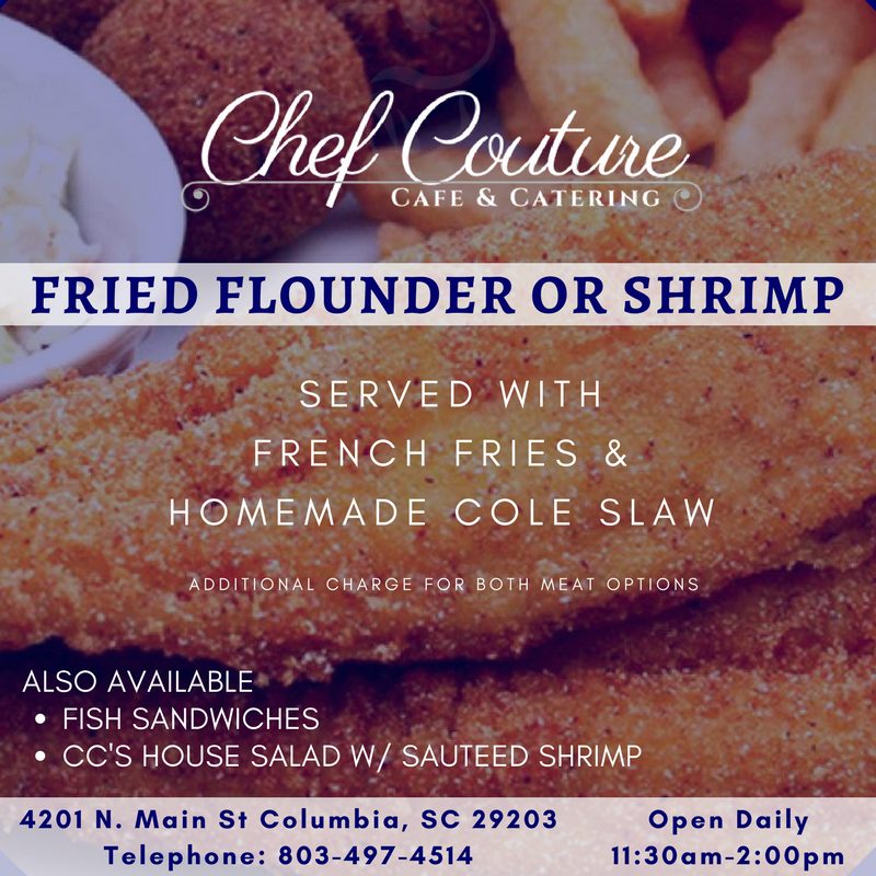 ChefCoutureCafe's tweet photo. Seafood Wednesday is sure to be a hit and leave you satisfied! Stop by today to enjoy.
#ChefCouture #ColumbiaSC #Foodie #FacesOfColumbia https://t.co/IzC2xSjbXI