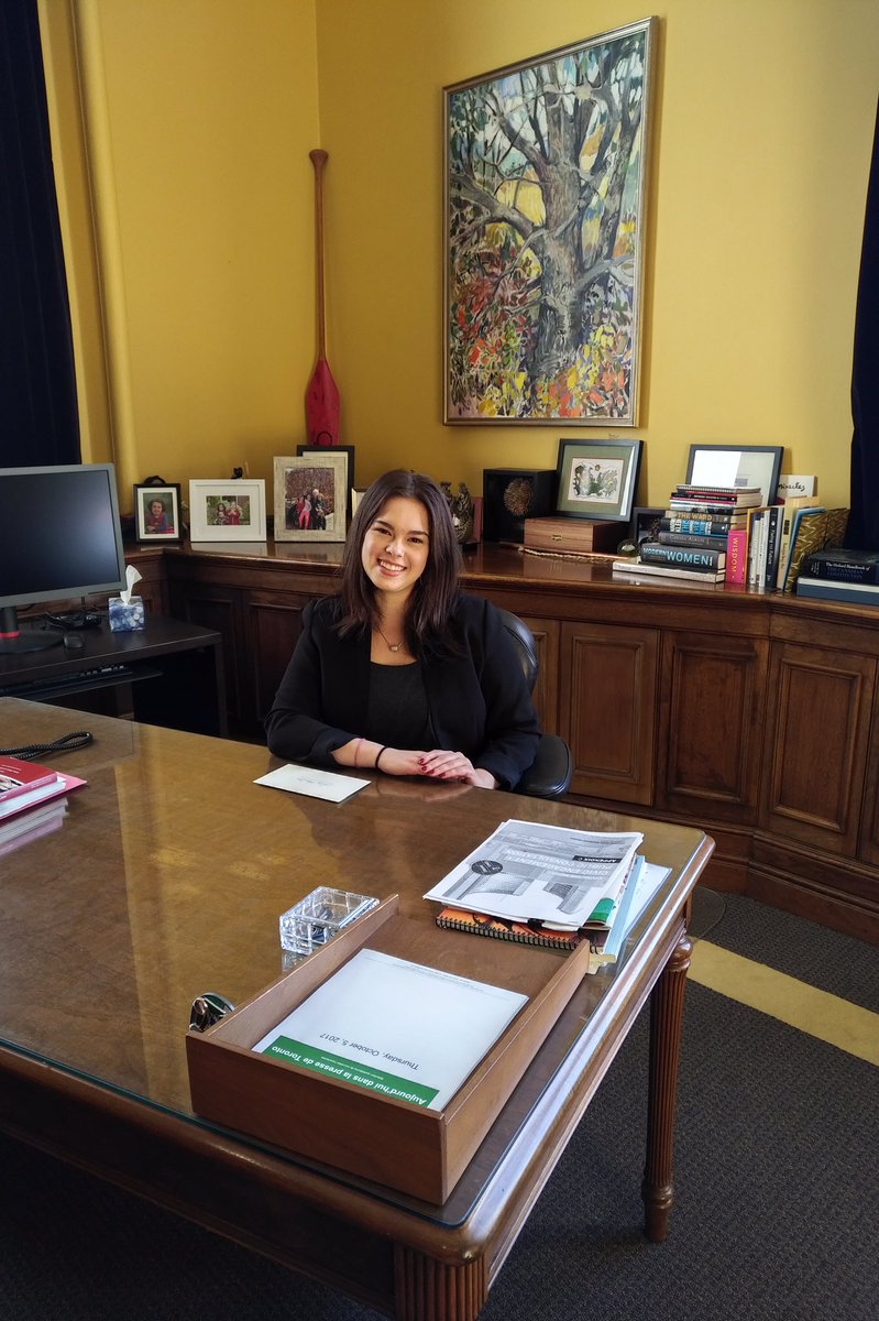 Doesn’t <a href="/lilyalaine/">Lily Hamilton (she/her)</a> look at home in my office? That’s because #girlsbelonghere. Keep up the great work supporting girls, Lily! #DayoftheGirl