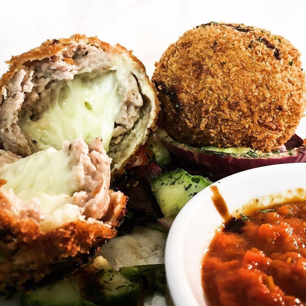 Russell's cheesy stuffed deep fried pork balls for Italian night tomorrow night! 🧀🤤 #bowerhouseinn #eskdale #lakedistrict #lakedistrictfood…