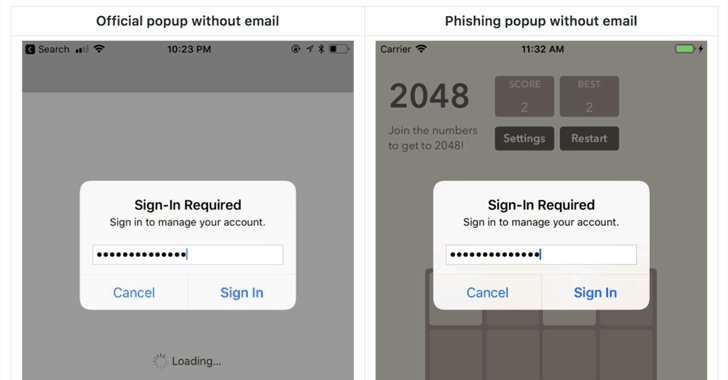 TheHackersNews's tweet photo. Clever Phishing Attack Could Easily Steal Users' Apple ID Password https://t.co/GvgRXnZ0VO https://t.co/bBHV2AAor9