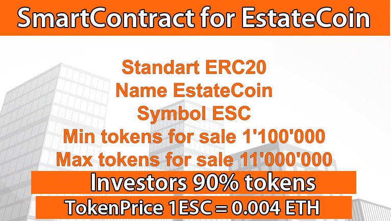 ICO_Estate_Coin's tweet photo. All you need is #EstateCoin
Only we offer you 90% of #tokens in #ICO
Project offers a new concept of #investment
#ICOs #mining #btc #ETH https://t.co/f3xETfBWdt