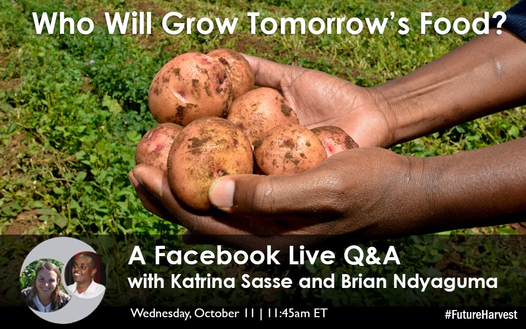 WBG_AgriFood's tweet photo. Enjoyed our #FutureHarvest event?  Join us for a Facebook Live Q&amp;A with @KatrinaSasse &amp; @BrianNdyaguma  in 1 hour: https://t.co/jfeN8HYQnA https://t.co/XPFc6WyATI
