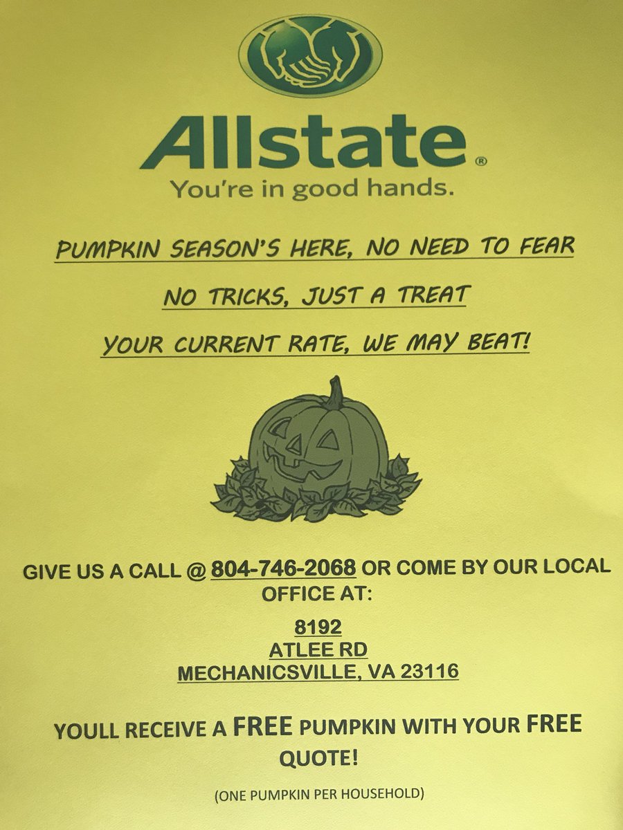 RichAllstate's tweet photo. Free pumpkin for a free quote! https://t.co/klbxWBHXWN
