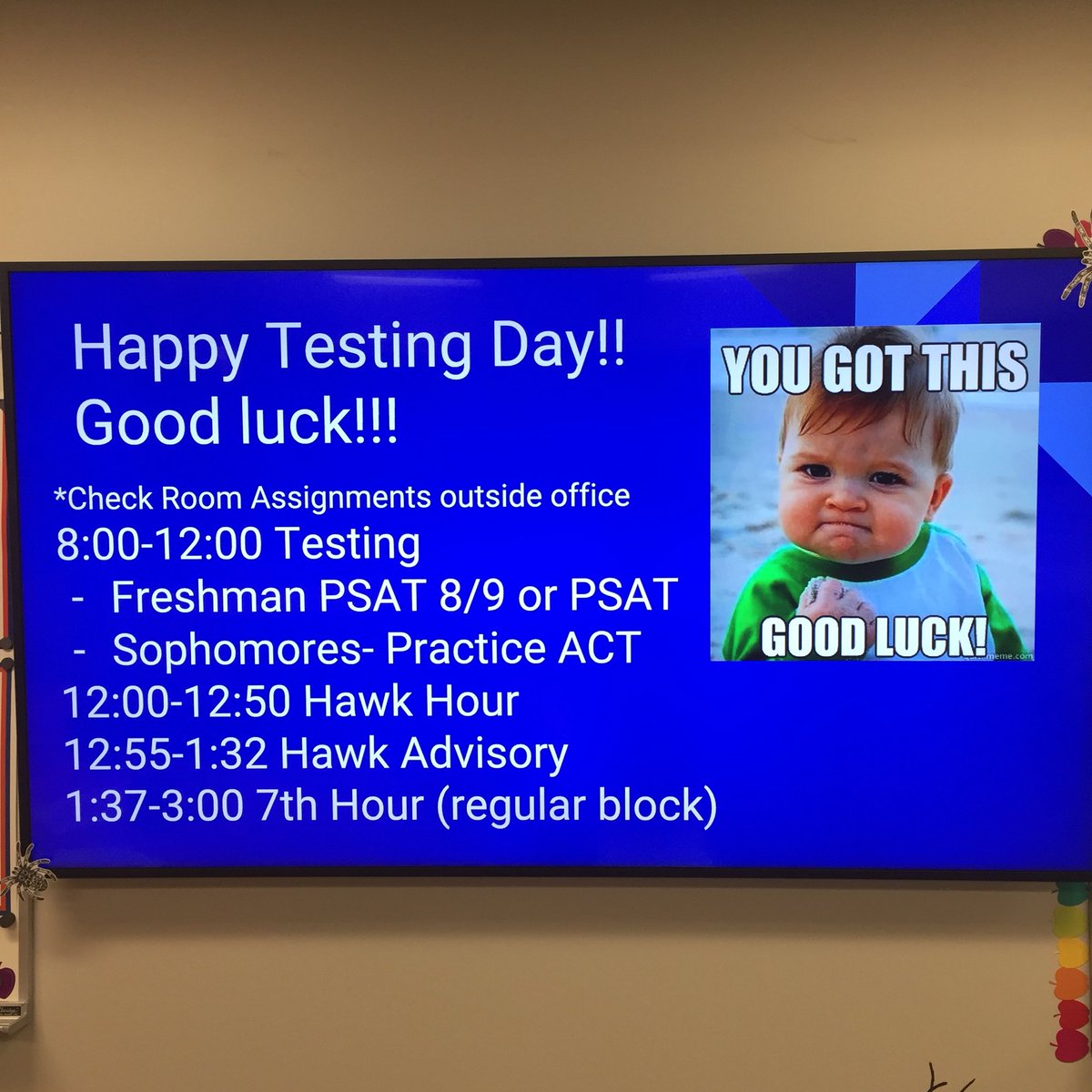 OlatheFutureEd's tweet photo. Good luck today!! Remember, we’re on an altered schedule!!! #OEGrit #PSAT #collegebound #figureoutyourfuture https://t.co/gR7VdzJiVi
