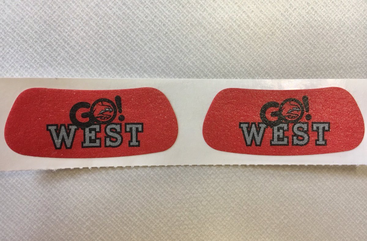 CHSWstudentbody's tweet photo. Go! West eye black stickers are being sold for pep rally, $3 for a set!! Available in Student Support (B2-7A) Make sure you get a pair!! https://t.co/4fHeOUxFD4
