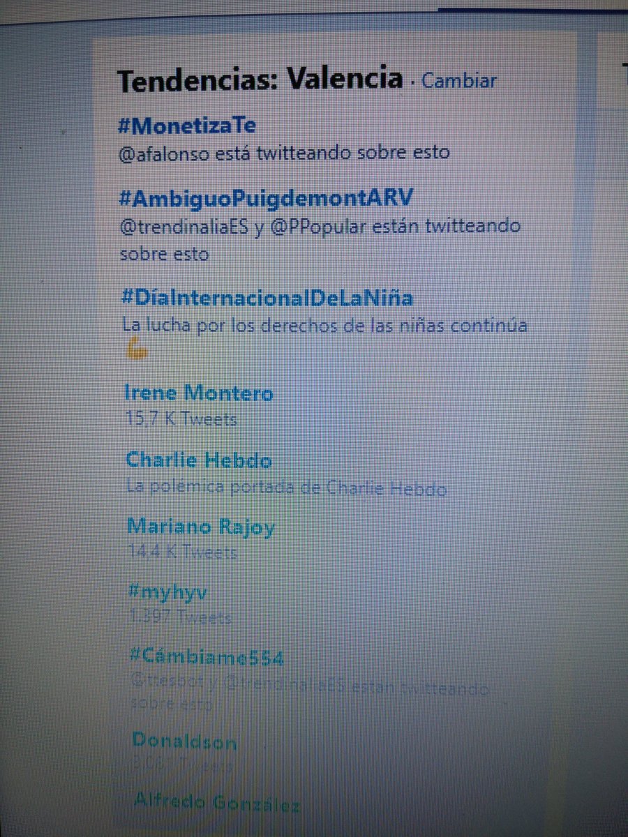 Ya somos TT absoluto en Valencia pese al Parlamento y Rajoy. Te lo regalamos <a href="/facchinjose/">José Facchin</a> #MonetizaTe #Monetiza17