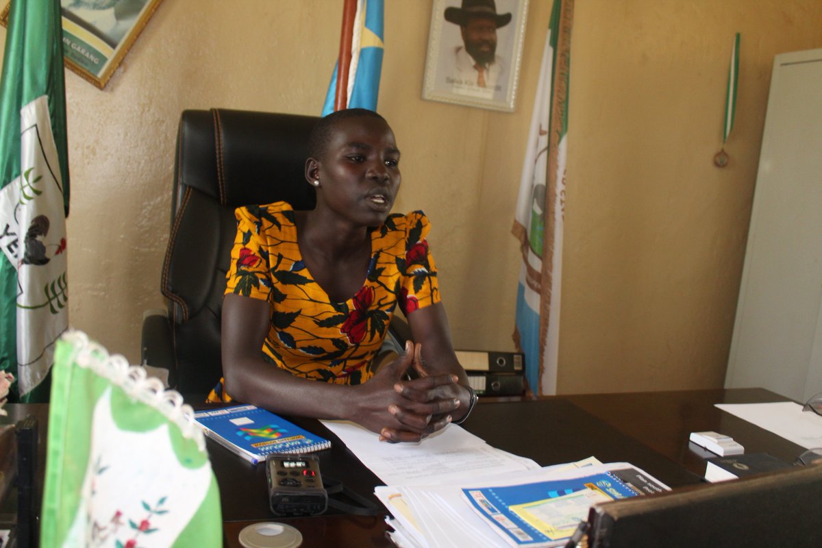 Sarah took over the Yei County Commissioner's seat today, she pledged to work with partners to promote girls education #IDG2017