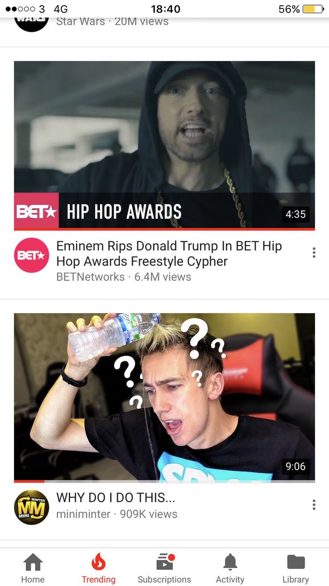 miniminter's tweet photo. Me and my boy @Eminem on trending together 🙌🏻 https://t.co/njCvmC6PSA