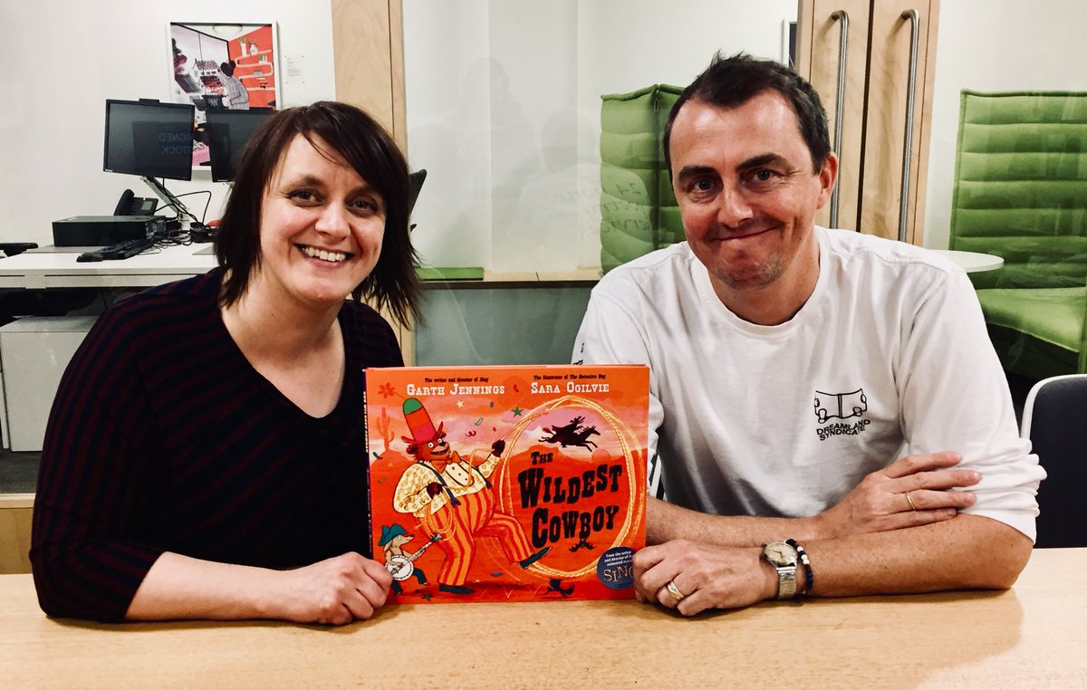 Yeeeeee-ha! The wonderful @GarthJennings and Sara Ogilvie popped into MCB HQ to sign some copies of The Wildest Cowboy 🤠