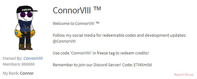 Connorviii On Twitter Finally - redeem codes for freeze tag roblox