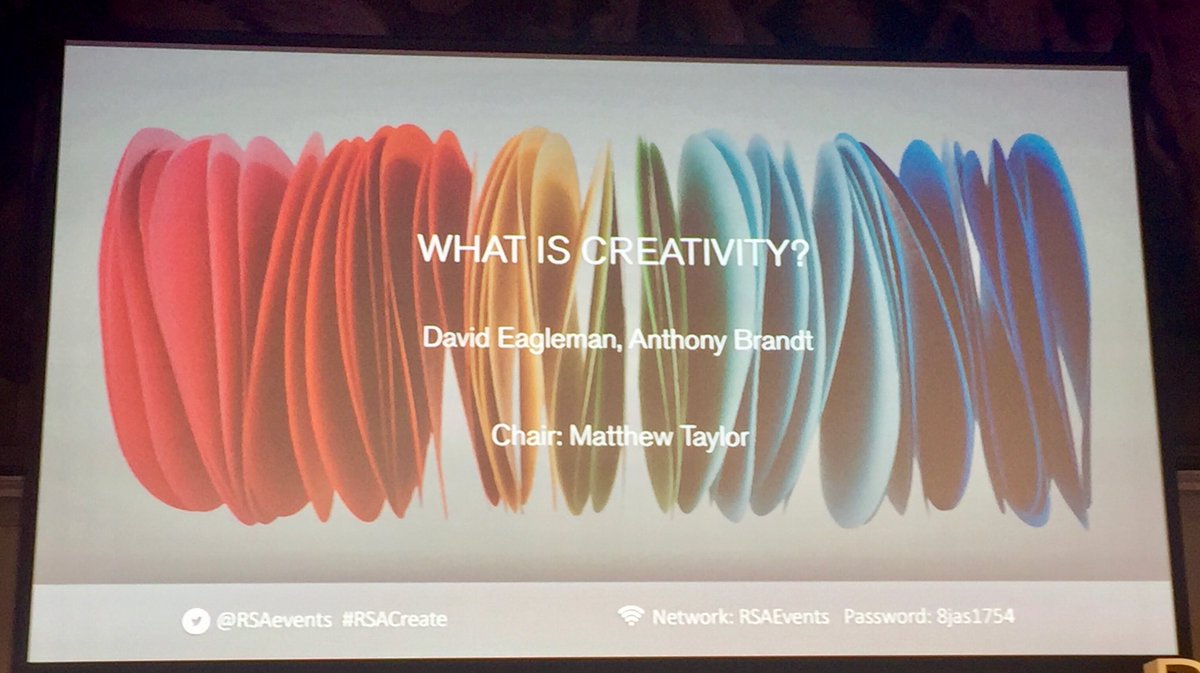 magnuswood's tweet image. One of the most stimulating talks I have heard in a long time. Their book ‘The Runaway Species’ is already gripping me #RSAEvents #RSACreate