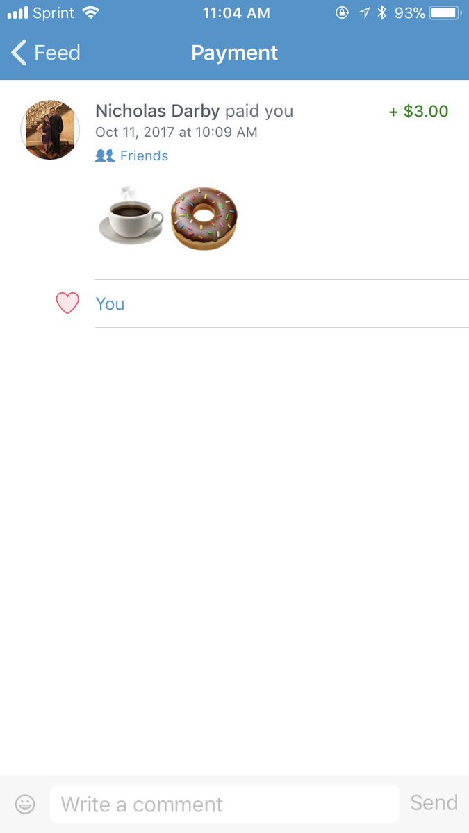 akirehgiel's tweet photo. Nick is the best! My first day of my internship and he sends me $3 for coffee 😍 #imkeepinghim https://t.co/ScwtUOeJe5