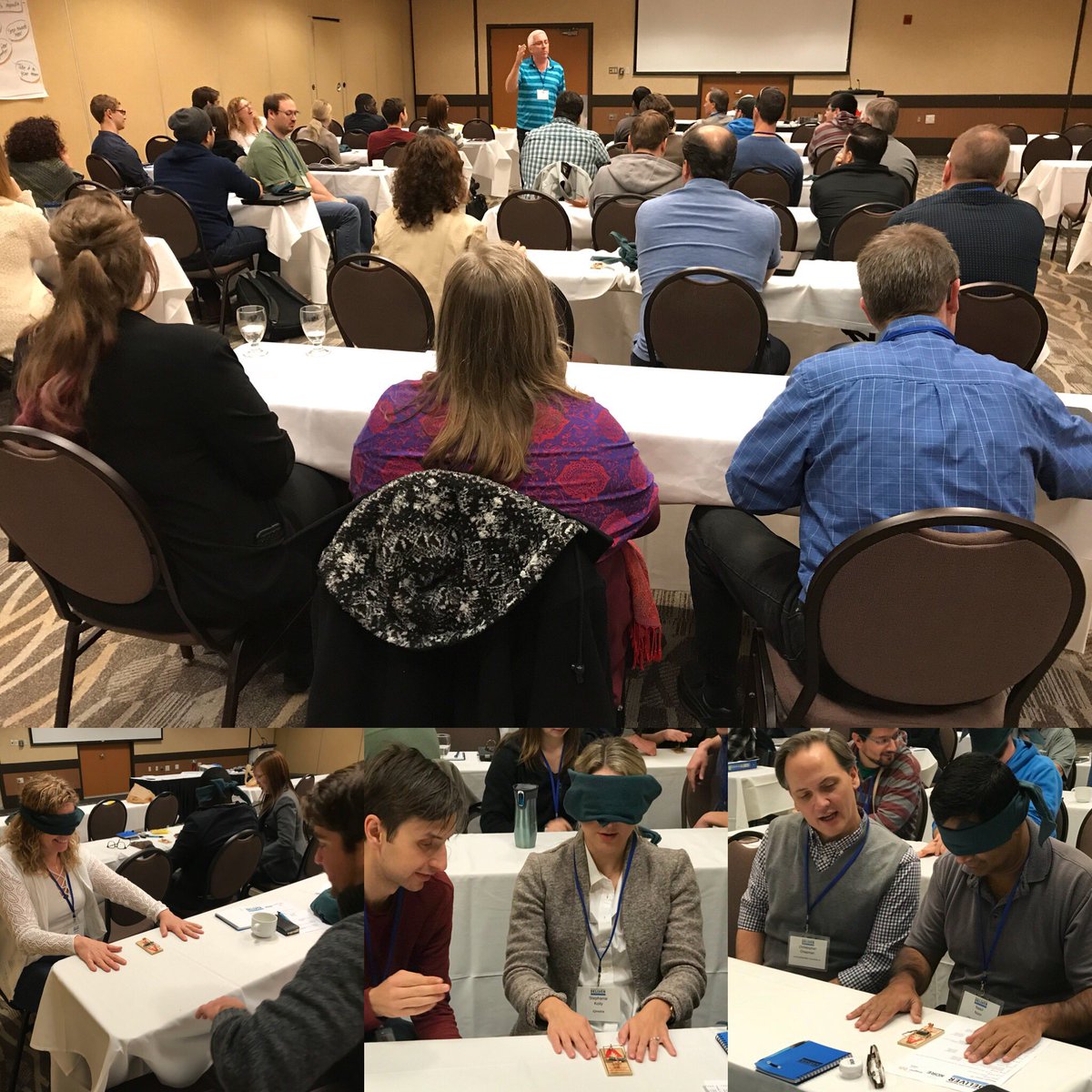 kosciejew's tweet photo. Stop Telling Me It’s Impossible: A fun interactive exercise by @mikeeedwards - disarming a mousetrap while blindfolded. #PrDC2017 https://t.co/QIKznT7ahb