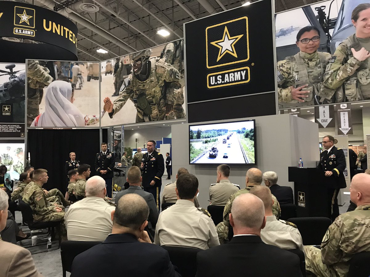 #HappeningNow Col. Norris discusses his brigade's mission during its 9-month mission in Europe. #warriorscorner #AUSA2017 #StrongEurope