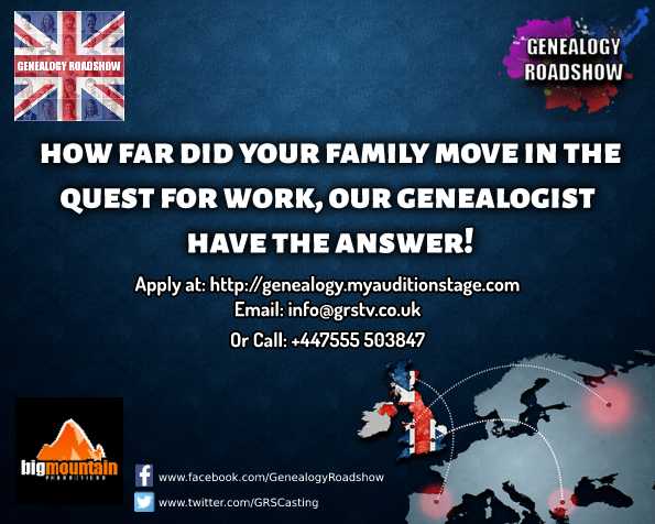 MFSRCasting's tweet photo. New UK TV Series Will Link British Public To Their Family History! https://t.co/9yG1pCT55A #GenealogyRoadShowUK #GRSCasting https://t.co/Q2tZwMzQqn