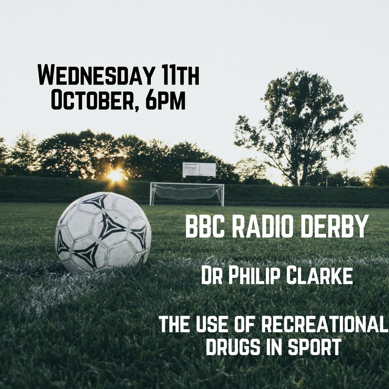 Dr Phil Clarke, Lecturer in Psychology, discusses the use of recreational drugs in sport at 6pm on BBC Radio Derby. ow.ly/dUDa30fNPIM