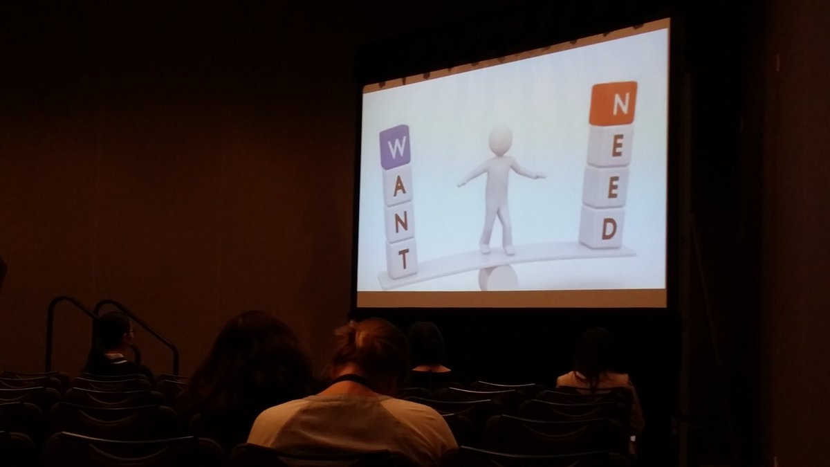 hashcx's tweet photo. It is very important to balance "needs" &amp; "wants" #HFES2017 #UXDAY17 https://t.co/P6bPg6QRg0