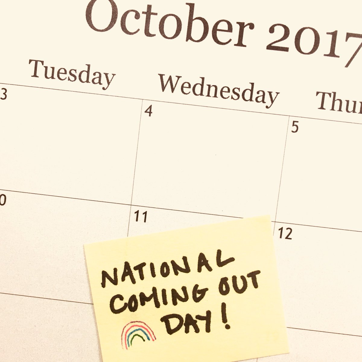 OUTatAnderson's tweet photo. Happy #NationalComingOutDay from @OUTatAnderson! Coming out is a process and yours is valid! #LGBTQ 🏳️‍🌈 https://t.co/lL7ueteuXk