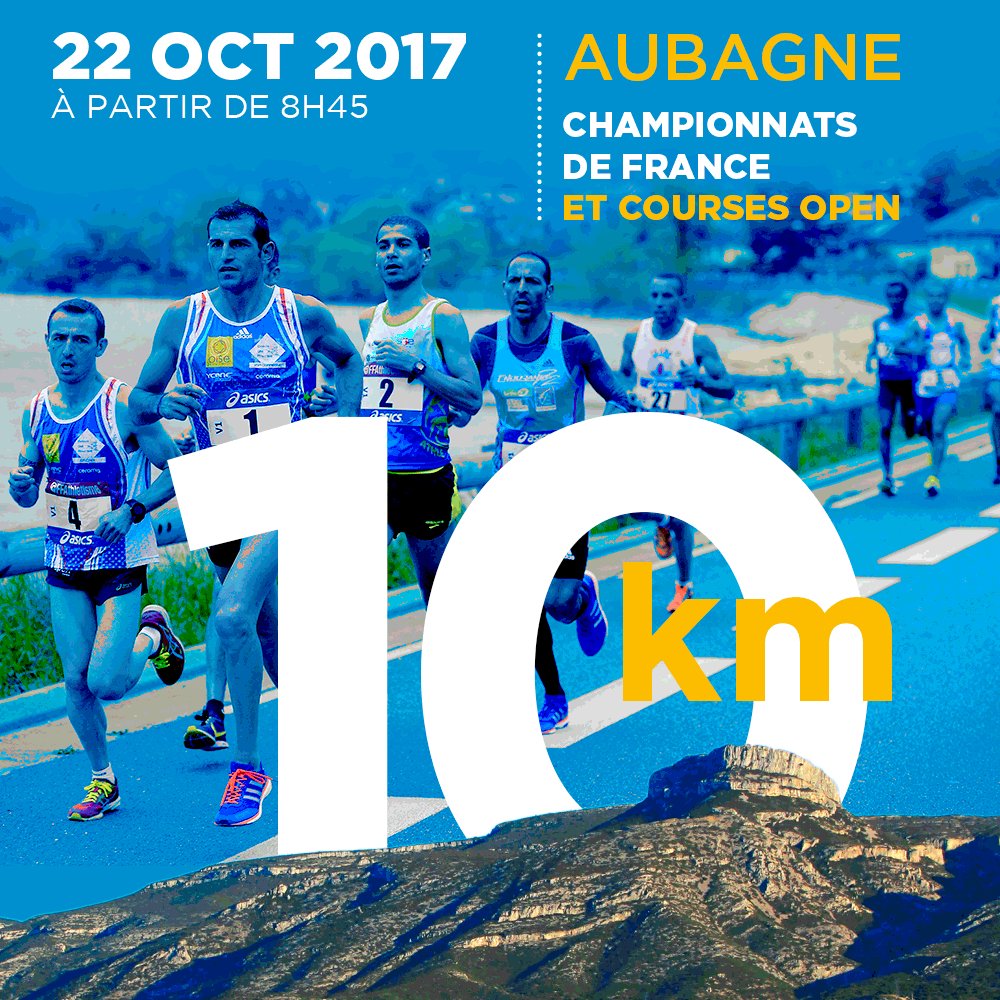 FFAthletisme's tweet photo. Les Championnats de France des 10 km 2017 auront lieu le dimanche 22 octobre à Aubagne ! Toutes les infos ici : https://t.co/l3wRP7Oau3. https://t.co/JeSy6CLjaB