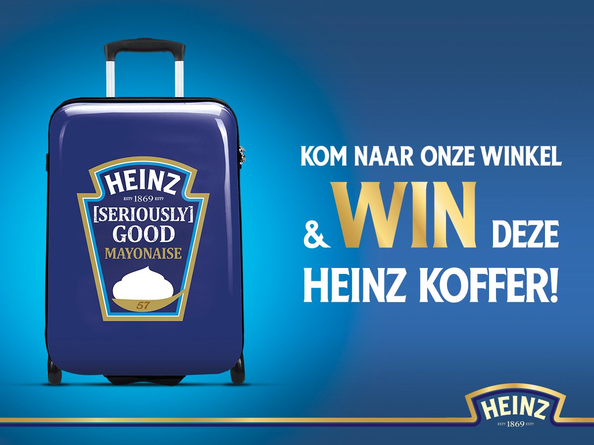 HeinzFieldSales's tweet photo. Onze mayo is net zo lekker als onze ketchup! Nog niet geproefd? [Seriously?] Én in diverse supermarkten kans op een unieke #Heinz koffer https://t.co/rxK4EL4GvC