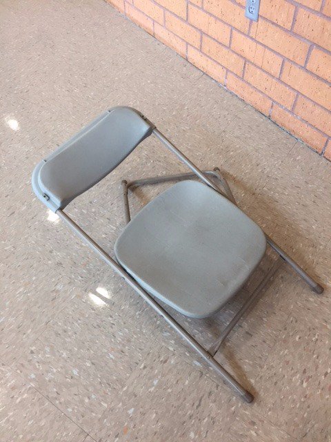 PLKittock's tweet photo. When the unexpected happens during Careers Roundtables. #StudentDown #BrokenChair https://t.co/2upwumnLav