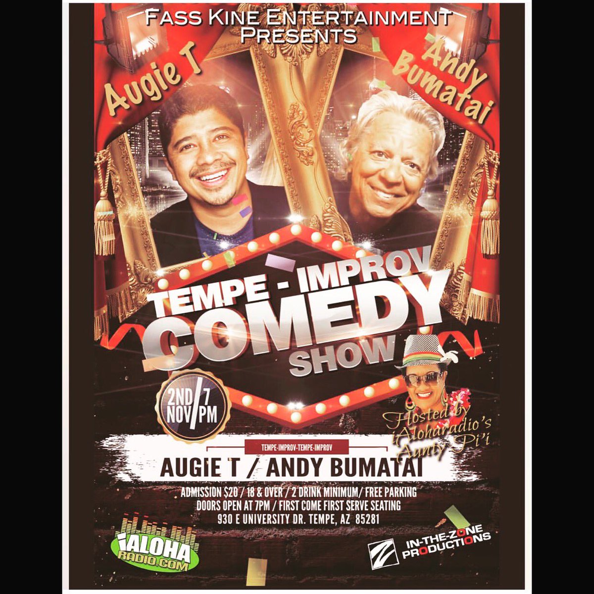 junyerkush's tweet photo. Nov 2nd. Augie T. and Andy Bumatai. Tempe Improve. #augiet #andybumatai #tempeimprov https://t.co/qAPrEYDhbv