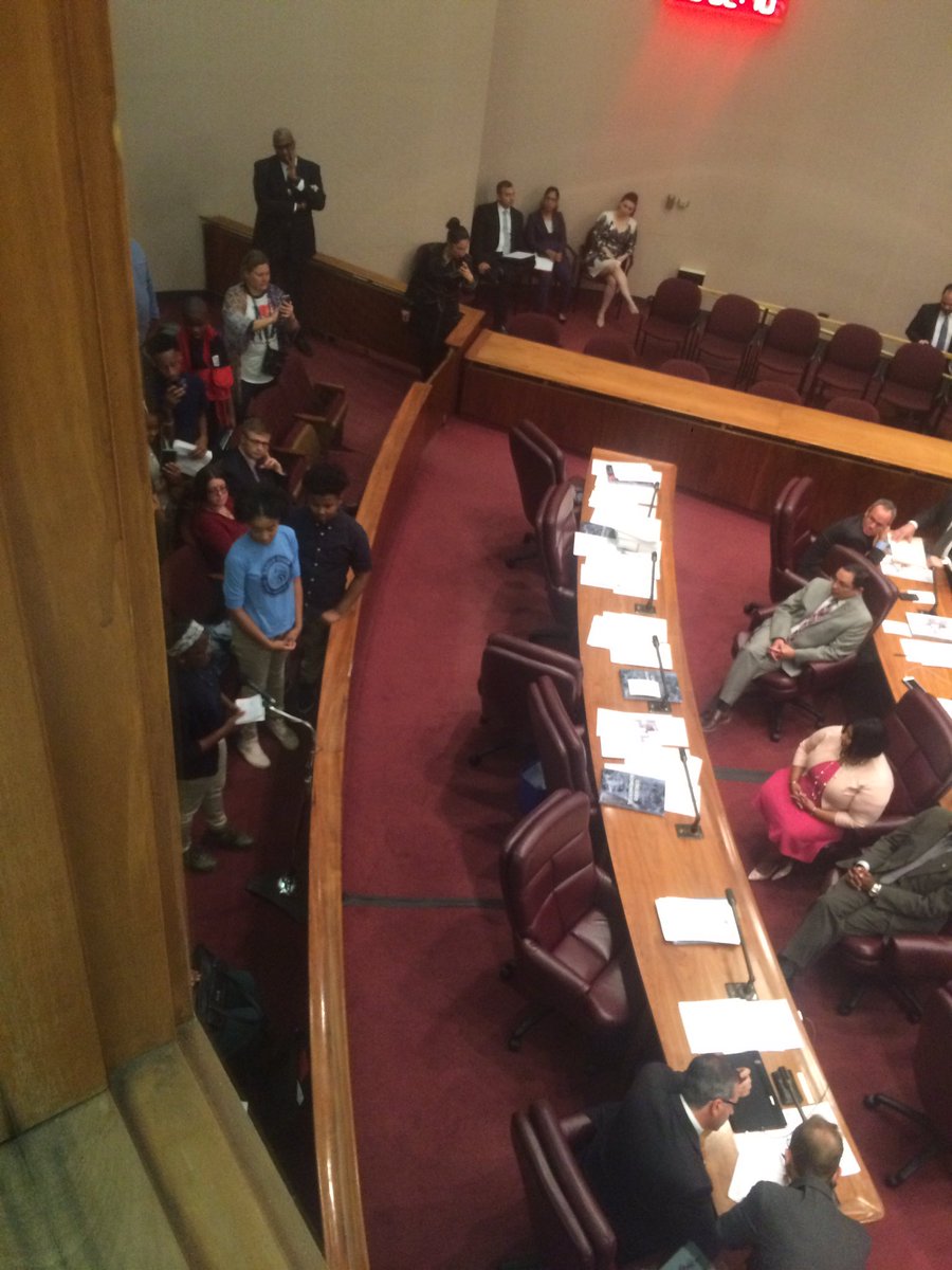 AssataDaughters's tweet photo. Young students testifying to #SaveNTA Yep, Rahm finna close another Black school & then spend $95 million on a cop academy https://t.co/xaoaRttGQy