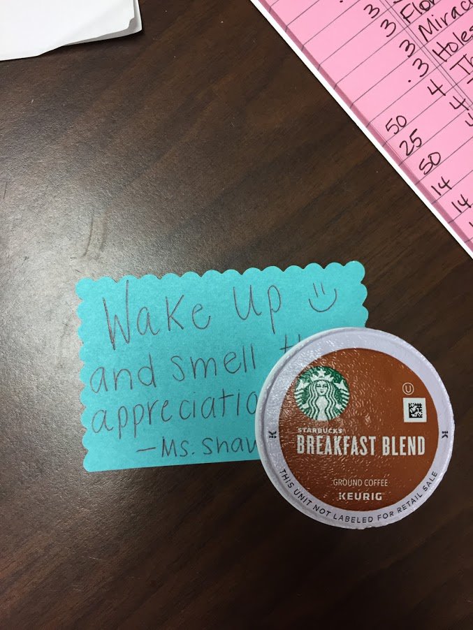 renee_sweetwood's tweet photo. Great start to our newest staff challenge: Celebrate Everyone! Thanks @halstonshaw for the love!
#ixlchallenge @ArkCityIXL https://t.co/rse6eV8d7P