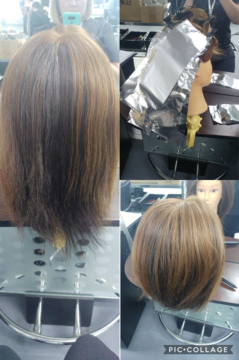 ClareRaffBarber's tweet photo. Triangle section colour and a blow dry today... #traineehairdresser https://t.co/yTbEuqqRCs