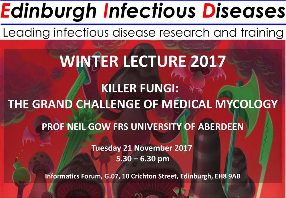 Killer fungi -  lecture by Neil Gow Tuesday 21 November, 5.30 pm - register now!! ow.ly/p9Km30fNVe5