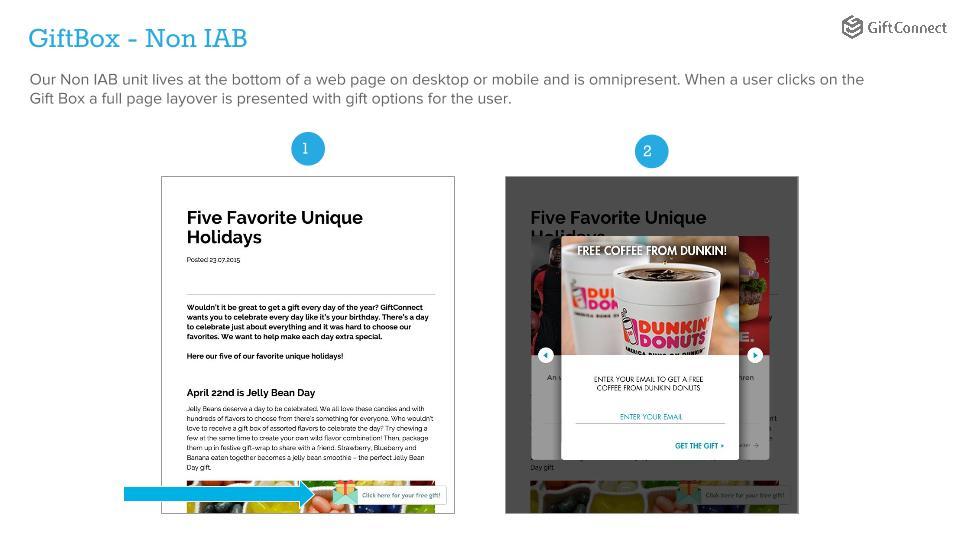 GiftConnect_'s tweet photo. Not everything needs to #IAB our #GiftBox lives at the Bottom of your page. #youcanstillgeneraterevenue #giftizing https://t.co/MvFGUZtDKE