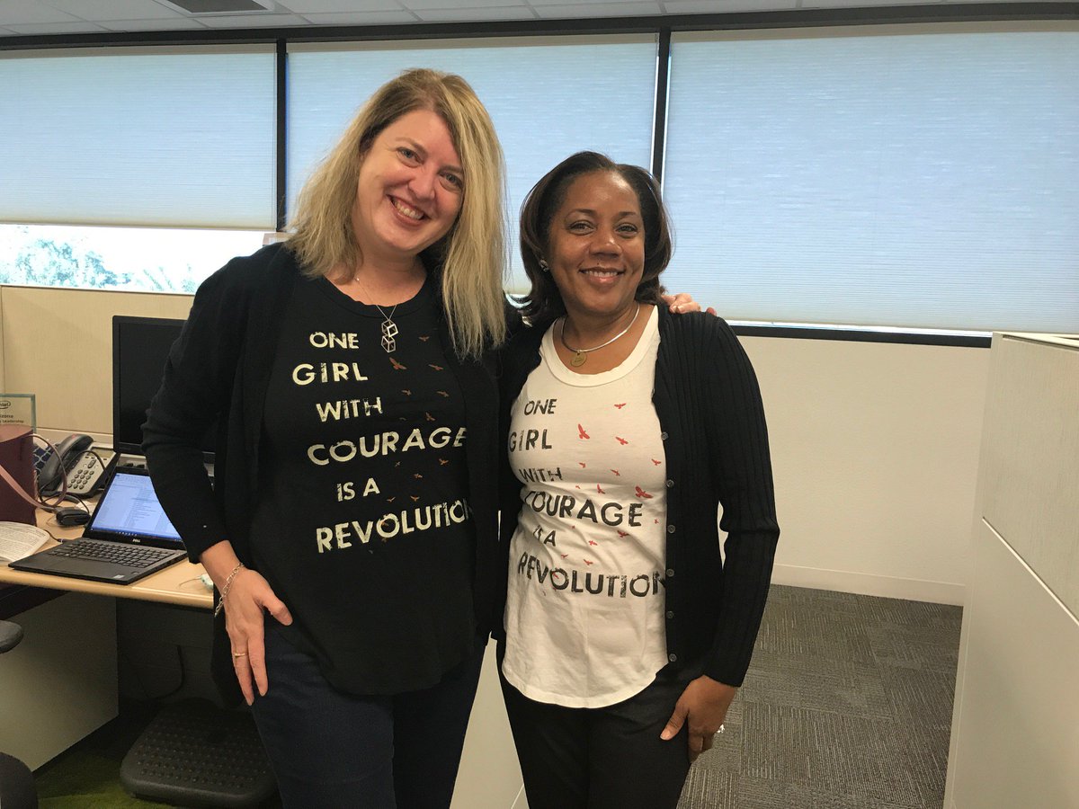 Suzanne Fallender (@sfallender) on Twitter photo Love our matching outfit coincidence this a.m. - celebrating #DayoftheGirl w/ @steministbarb in our <a href="/girlrising/">girlrising</a> shirts. #weareintel #idg2017 Love our matching outfit coincidence this a.m. - celebrating #DayoftheGirl w/ @steministbarb in our <a href="/girlrising/">girlrising</a> shirts. #weareintel #idg2017