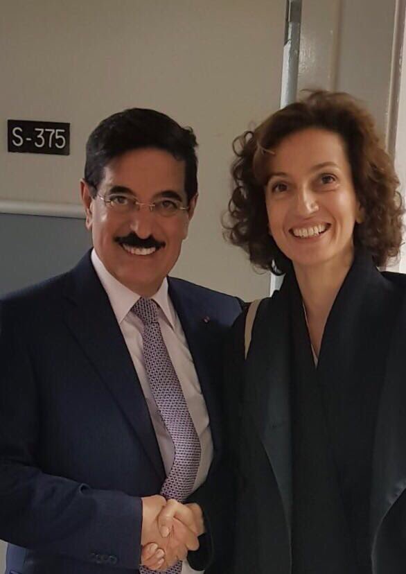 alkawari4unesco's tweet photo. Fair-play and hand-shake with my competitor Audrey Azoulay. We may have different visions but serving UNESCO unites us. Thanks Audrey!! https://t.co/bnXPNCfCO6