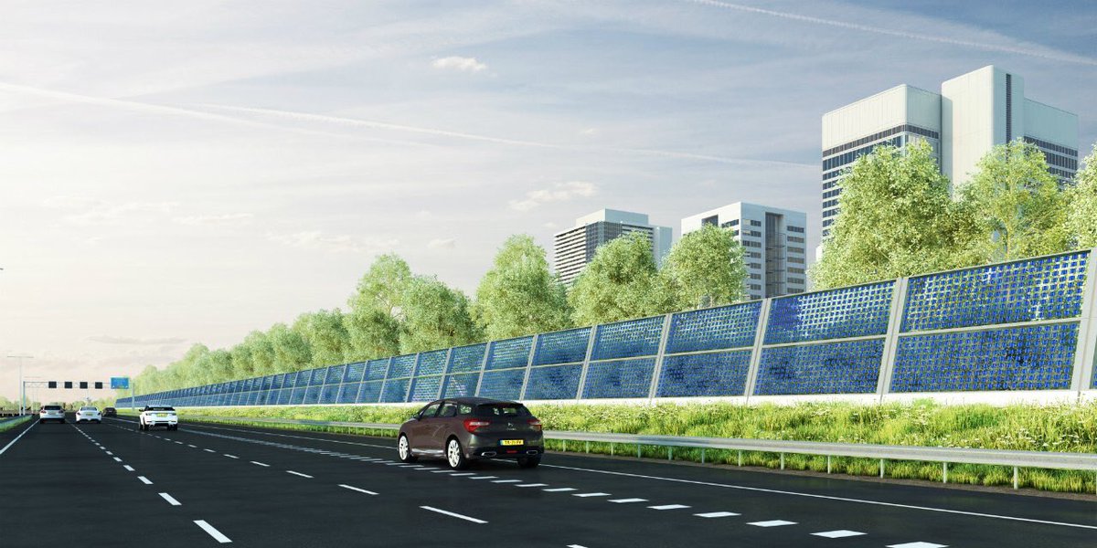Nederland krijgt een #SolarHighway met geluidsschermen die zonne-energie opwekken. Mooi initiatief van o.a. RWS: rijkswaterstaat.nl/over-ons/nieuw…