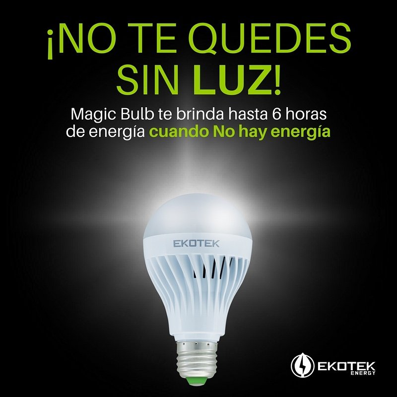 EkotekRD's tweet photo. Magic Bulb te brinda hasta 6 horas de energía en caso de falta o interrupción de la energía eléctrica. #MagicBulb #EkotekRD https://t.co/pQG1WadHfs