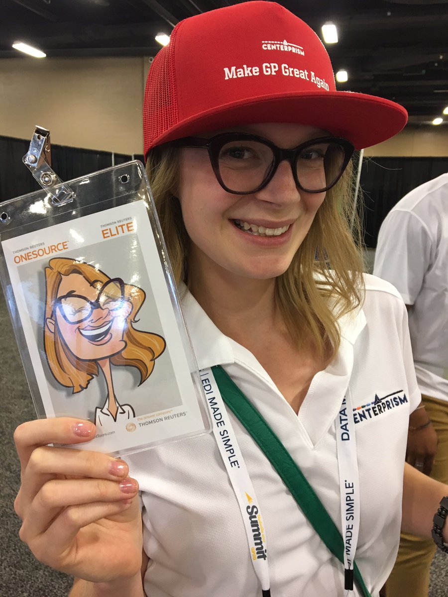 Centerprism's tweet photo. This awesome @thomsonreuters #OneSource caricature is the spitting image of our girl @Victoria_Ziglar! #GPUGSummit https://t.co/3fsdAYYKeJ